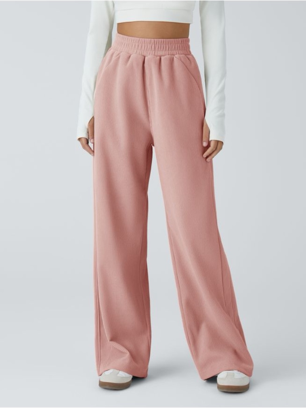 NWT!! Halara - High Waisted Pocket Straight Leg Baggy Mop Corduroy Casual Pants